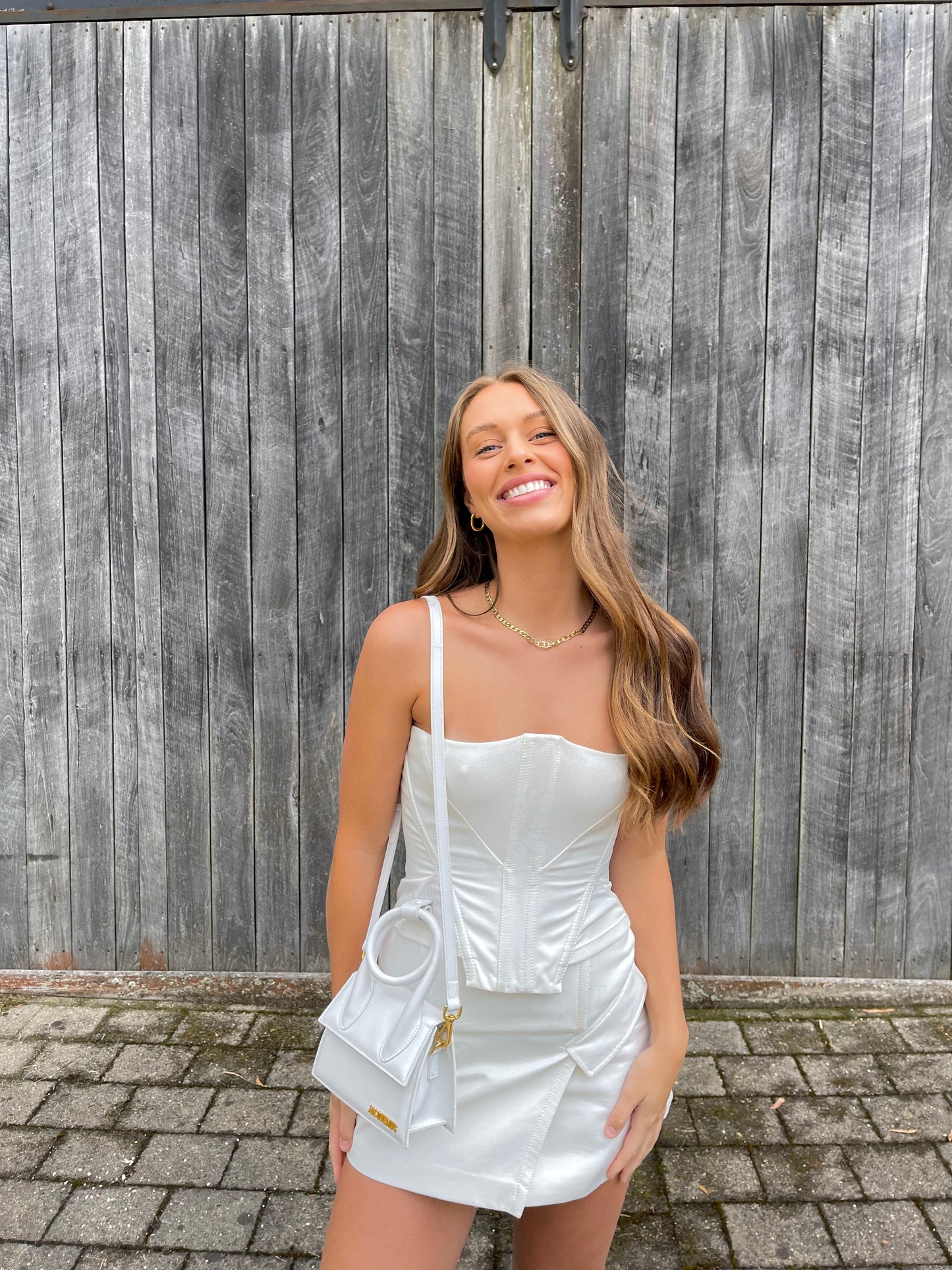 Fork Frame Corset & Skirt (White) - Dion Lee