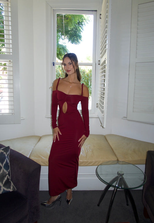 Maygel Coronel Calice Dress Burgundy