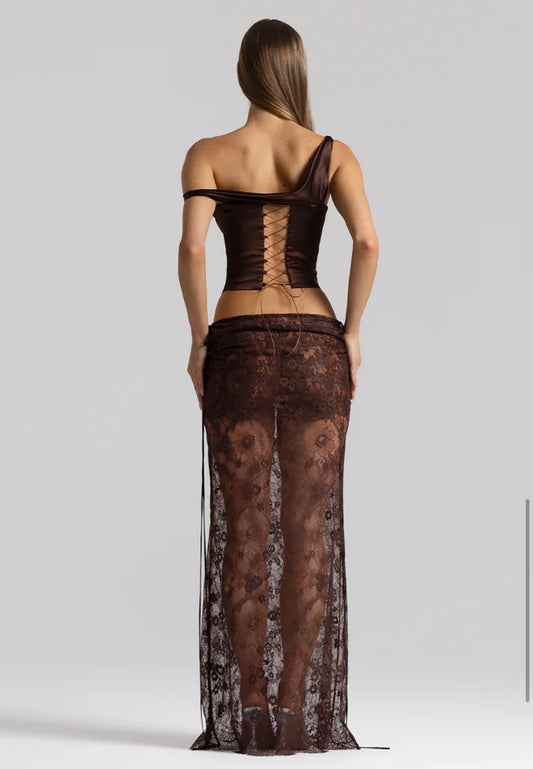 Natalie Rolt Posy Top & Bianca Skirt Brown