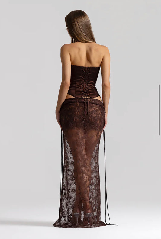 Natalie Rolt Elina Bustier & Bianca Skirt Brown