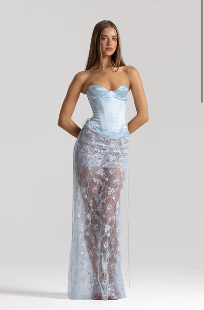 Natalie Rolt Elina Bustier & Bianca Skirt Ice Blue