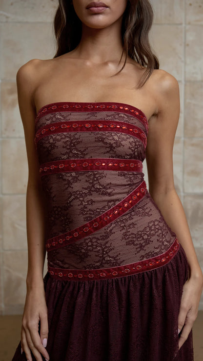 Fait Par Foutch Bordeaux Colette Dress