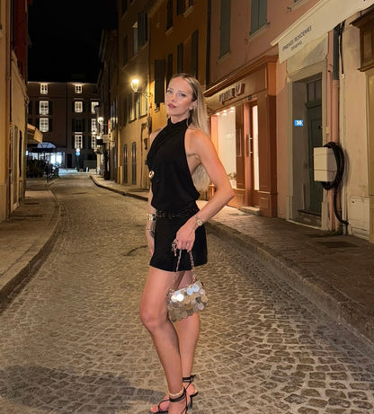 Sylavie Kassandra Mini Dress Black