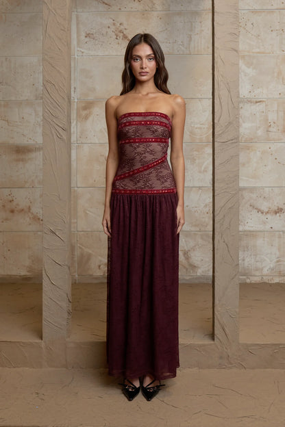 Fait Par Foutch Bordeaux Colette Dress