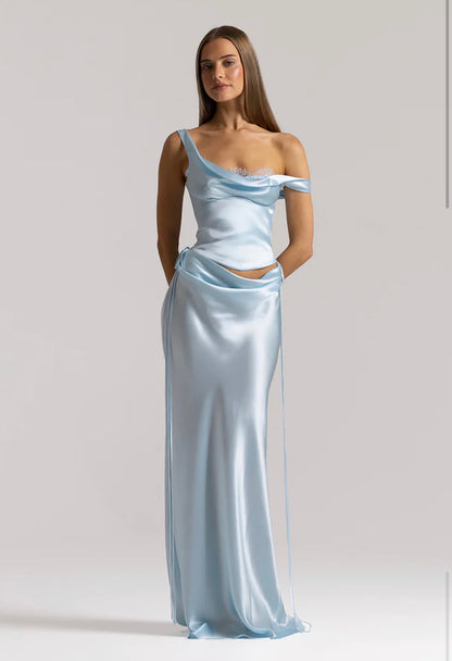 Natalie Rolt Posy Top & Evelyn Skirt Ice Blue