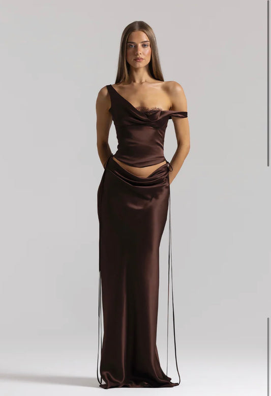 Natalie Rolt Posy Top & Evelyn Skirt Brown