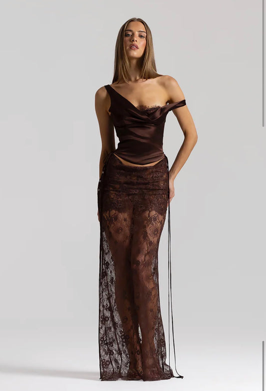 Natalie Rolt Posy Top & Bianca Skirt Brown