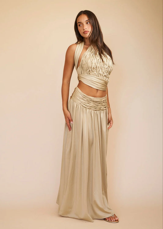 Koster Kulture Cora Top & Skirt Gold