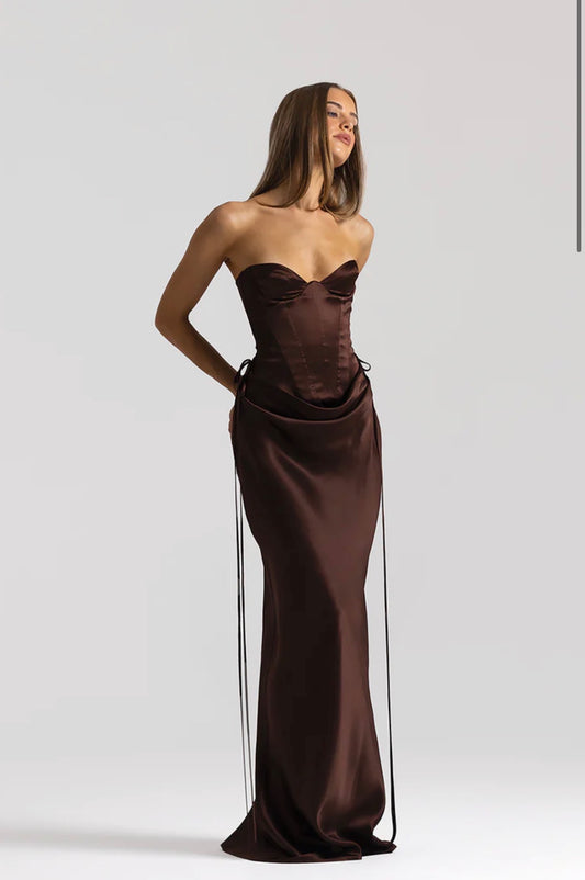 Natalie Rolt Elina Bustier & Evelyn Skirt Brown