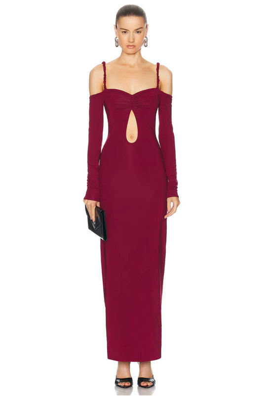 Maygel Coronel Calice Dress Burgundy